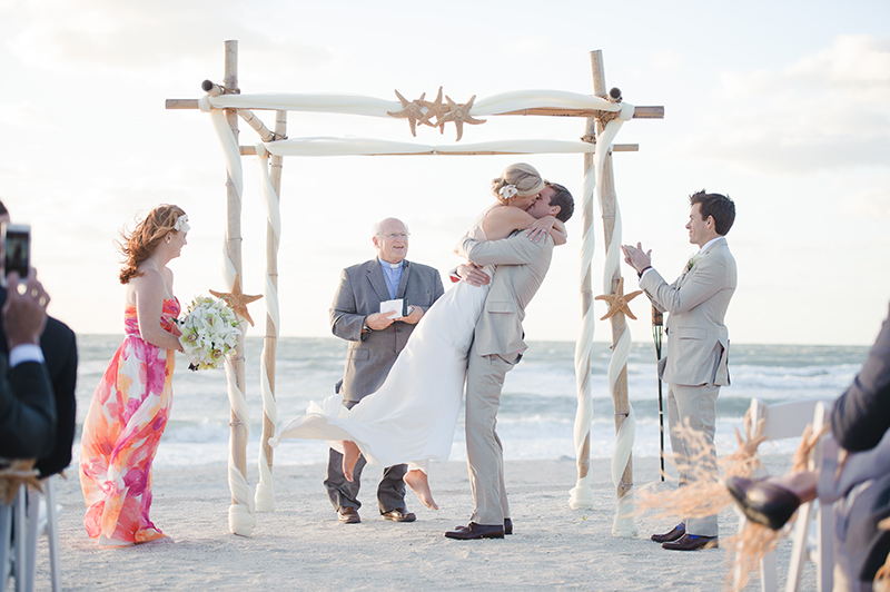 Beach wedding ceremony