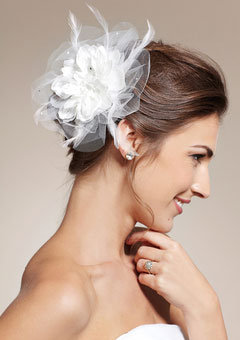 white flower mesh hairpin