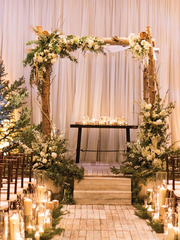 rustic wedding ceremony chuppah