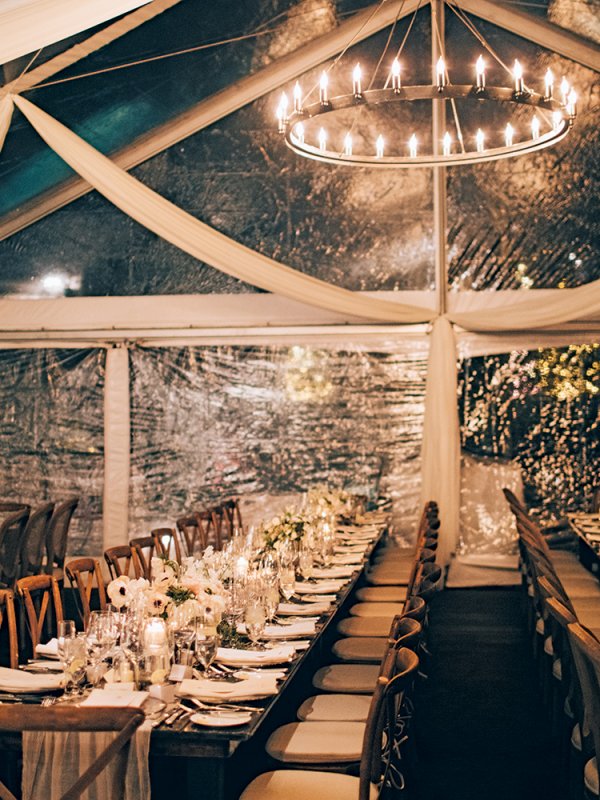 winter chic wedding reception