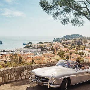 Classic car tour in southern Europe